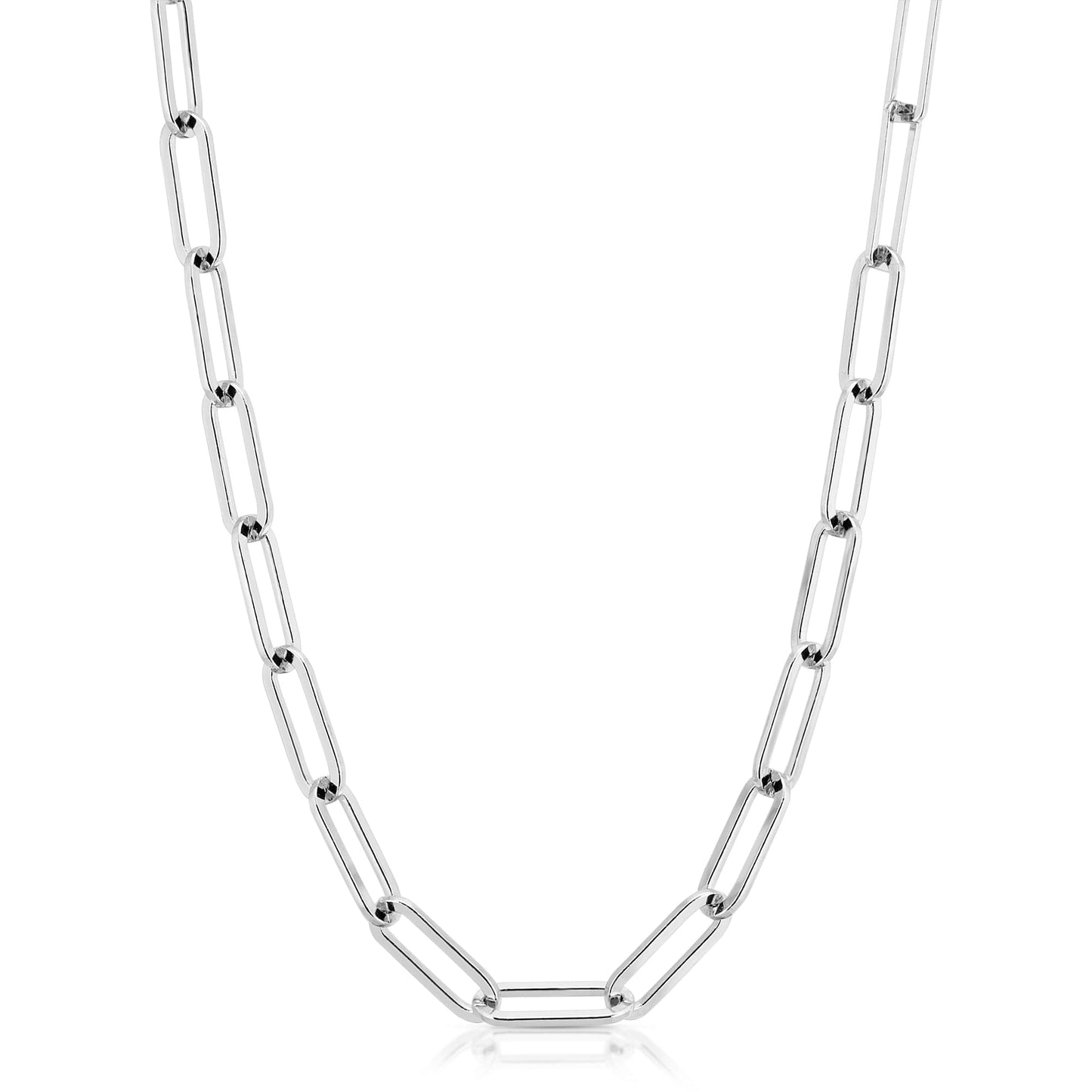 silver large elongated link chain by eklexic