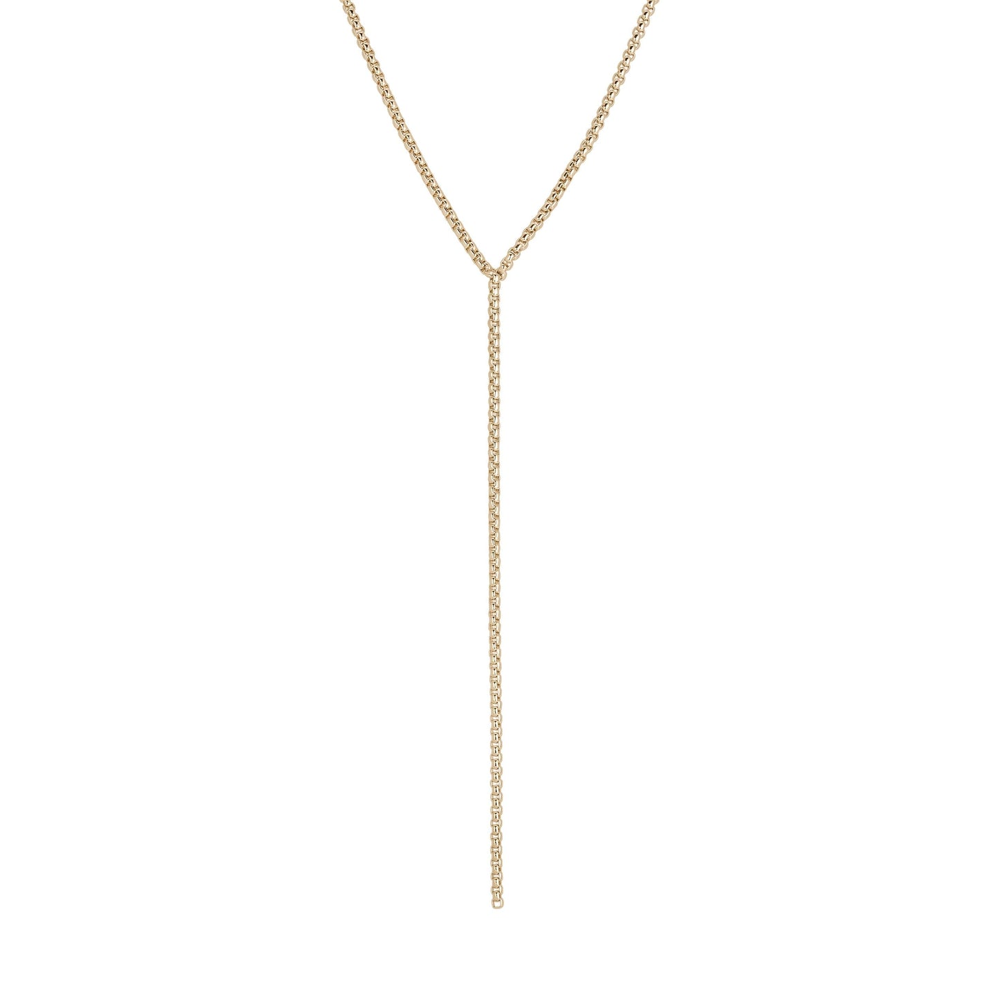 thin luciana box chain lariat by eklexic