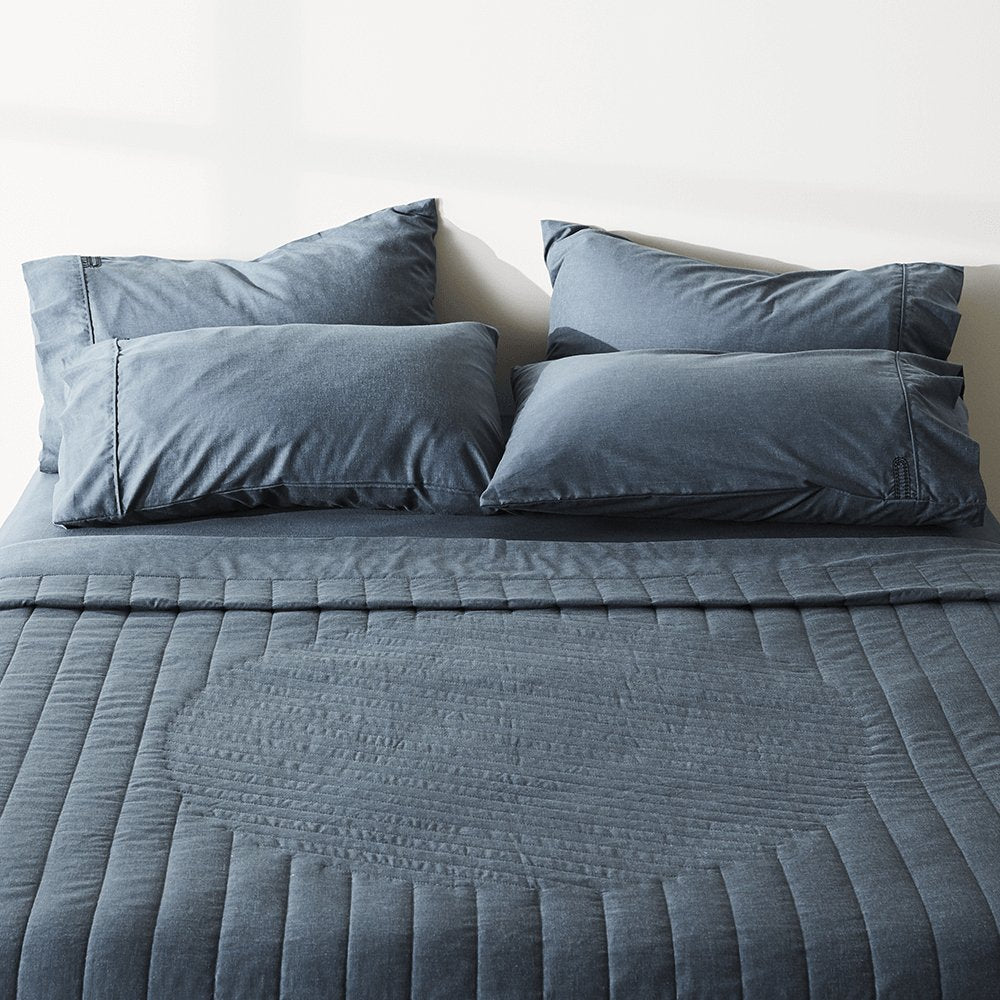 linen+ quilted coverlet by ettitude