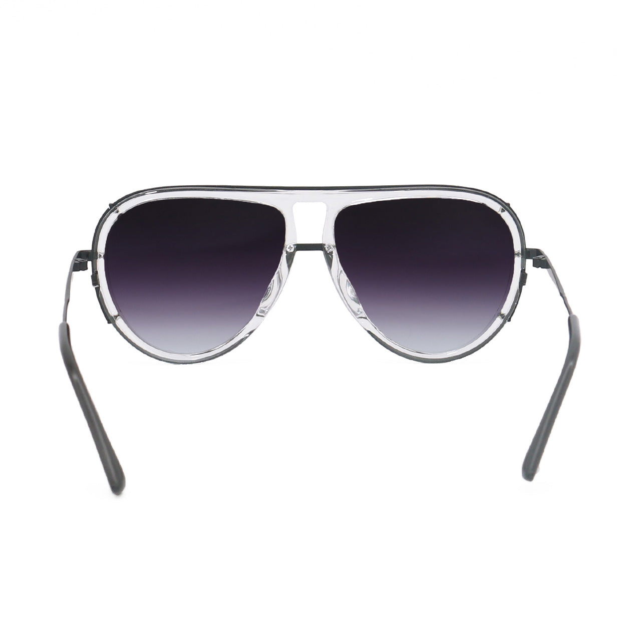 ivy luxe - clear black tangle-free round aviator sunglasses by topfoxx