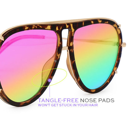 Ivy Luxe - Pride Tangle-Free Round Aviator Sunglasses by TopFoxx