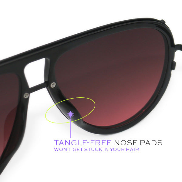 ivy luxe - ruby tangle-free round aviator sunglasses by topfoxx