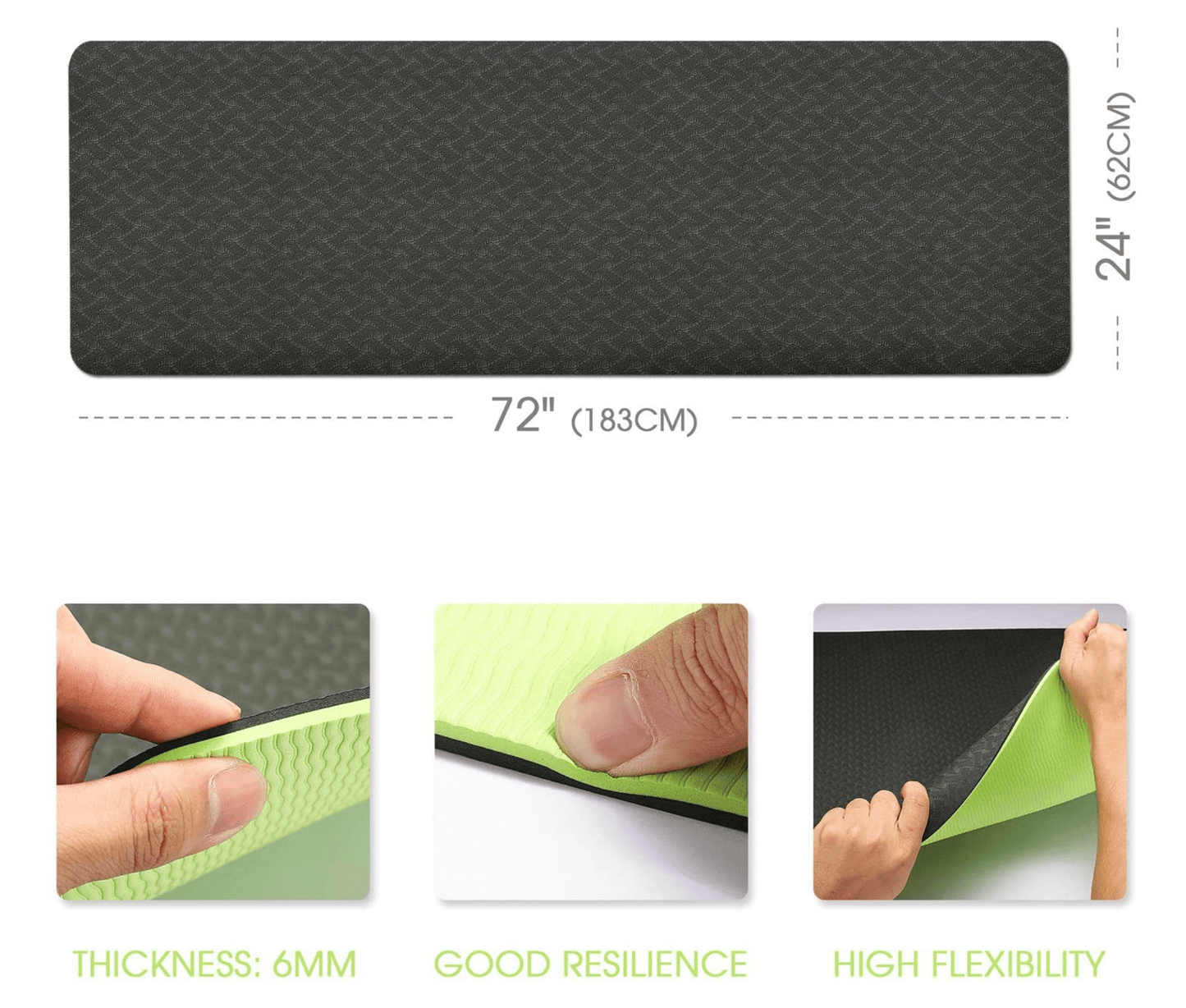 eco friendly reversible color yoga mat with carrying strap by jupiter gear