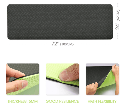 Eco Friendly Reversible Color Yoga Mat with Carrying Strap by Jupiter Gear