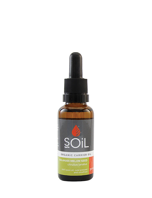 organic kalahari melon seed oil (citrullus lanatus) 30ml by soil organic aromatherapy and skincare