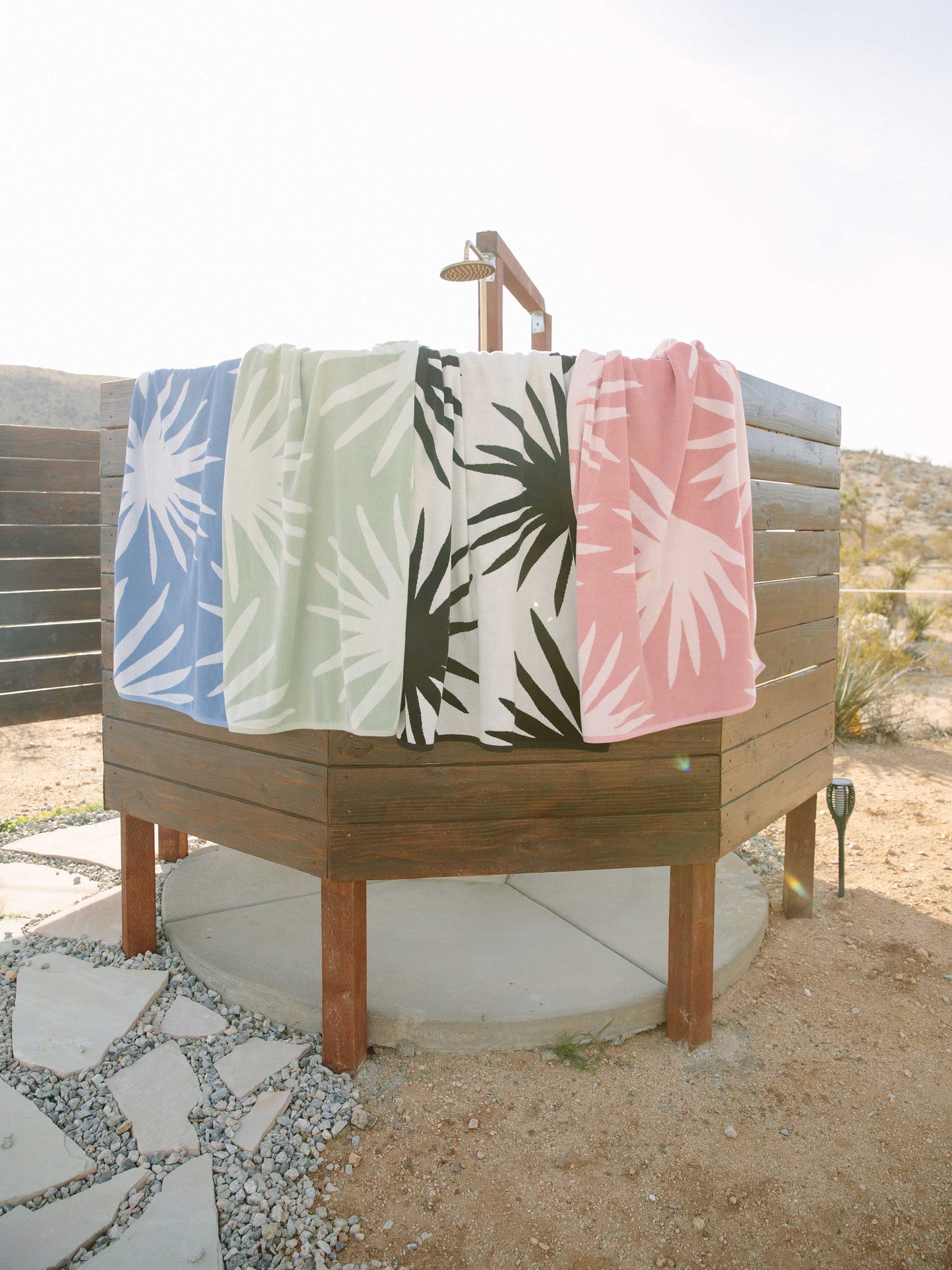 pink agave cabana beach towel by laguna beach textile company