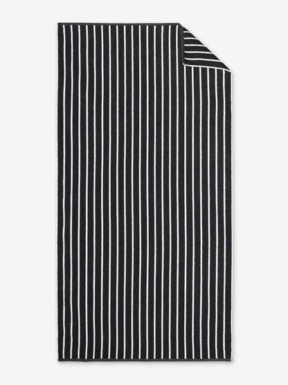 Black Pinstripe Cabana Beach Towel by Laguna Beach Textile Company