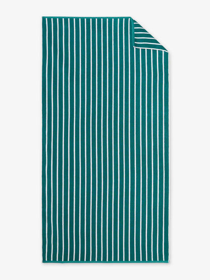 Sea Green Pinstripe Cabana Beach Towel by Laguna Beach Textile Company