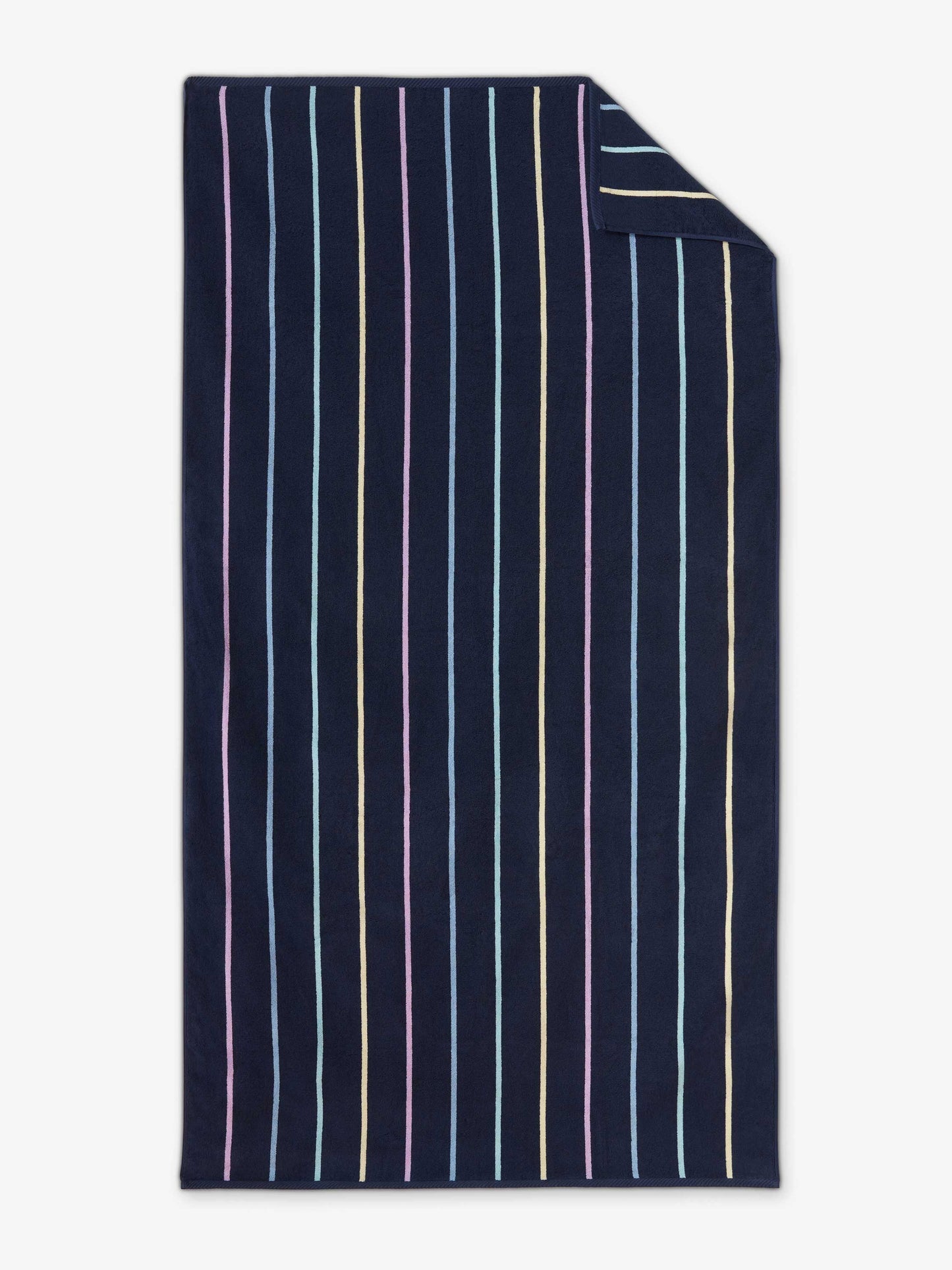 navy prism pinstripe cabana beach towel by laguna beach textile company