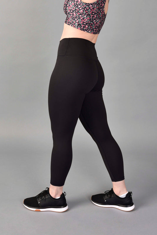 High Rise Recycled Core Compression 3/4 Legging in Matte Black by Wear Love More