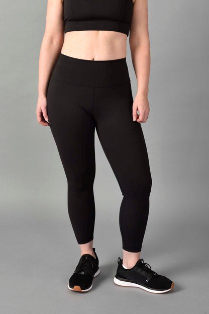 High Rise Recycled Core Compression 3/4 Legging in Matte Black by Wear Love More