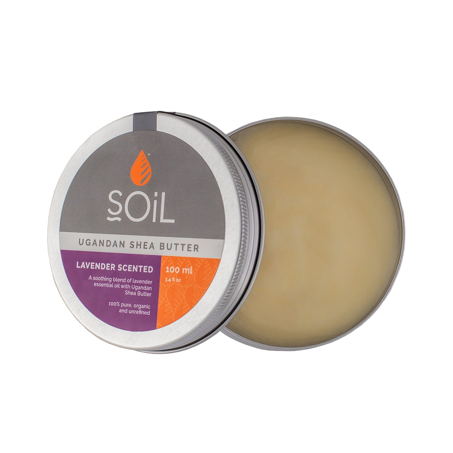 organic shea butter - lavender scented 100ml by soil organic aromatherapy and skincare