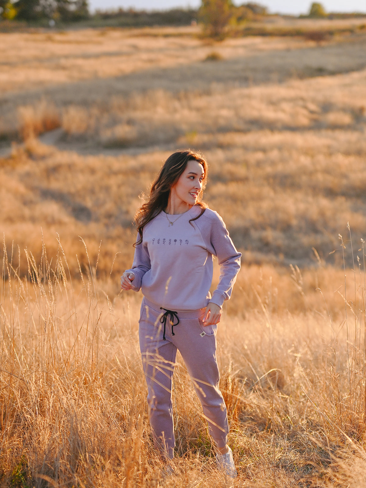 lavender raglan pullover by happy earth