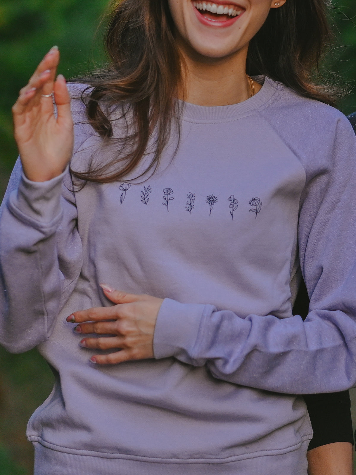 lavender raglan pullover by happy earth