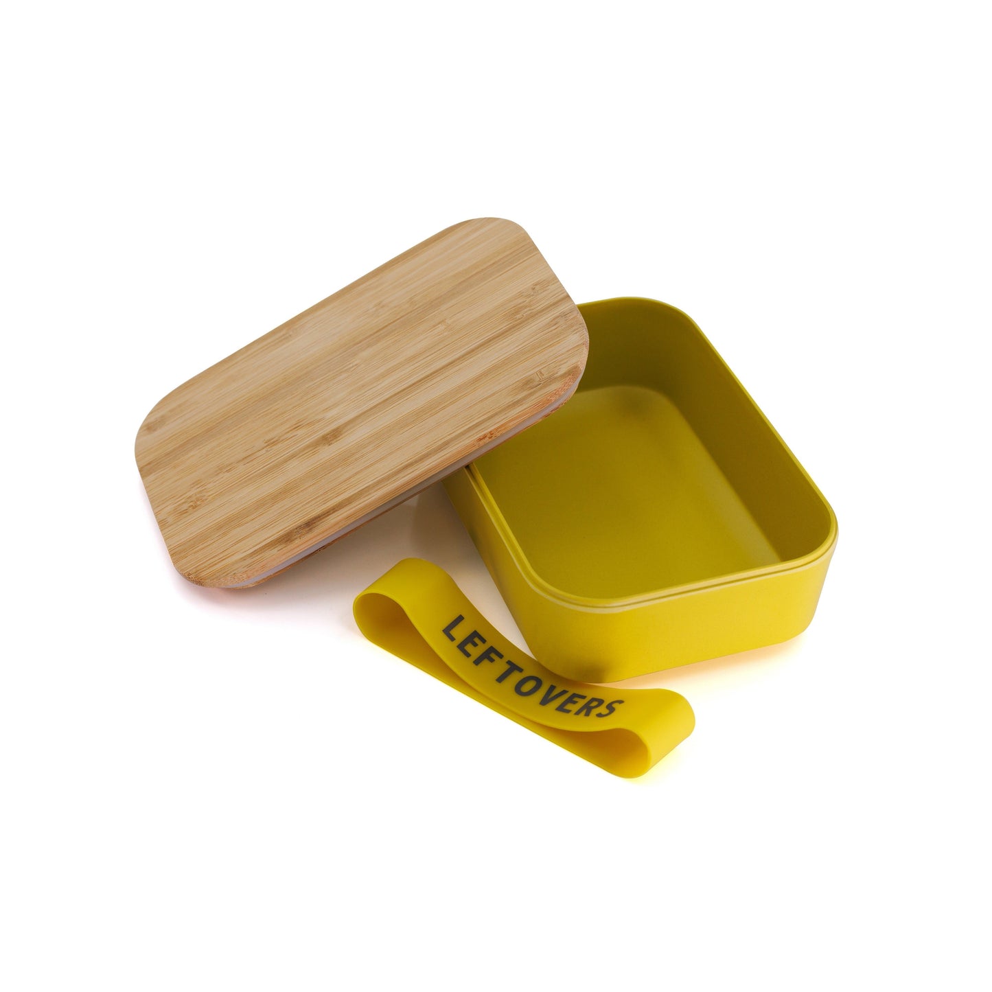 leftovers bamboo lunch box in vivid yellow | eco-friendly and sustainable | 7.5" x 5" x 2" by the bullish store