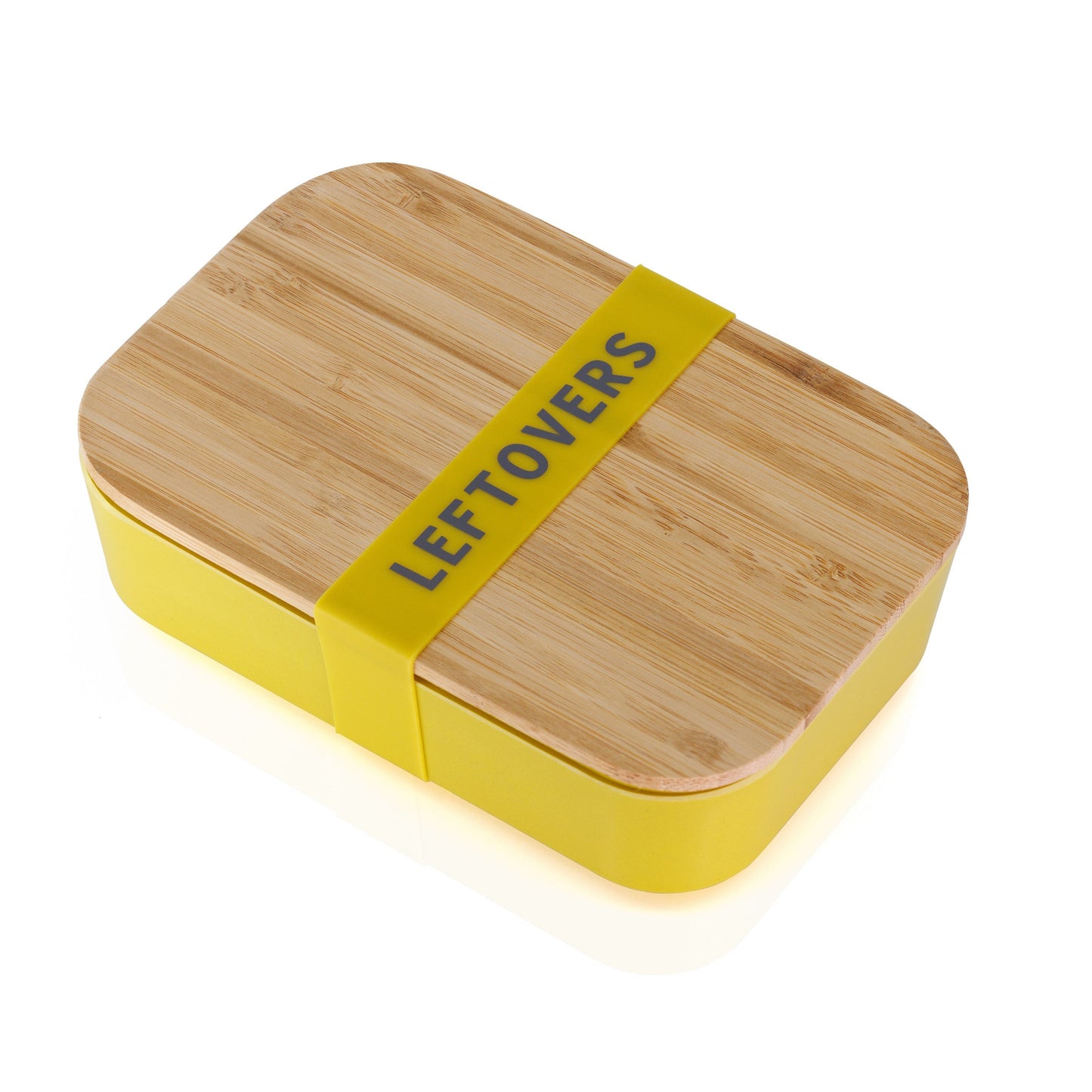 leftovers bamboo lunch box in vivid yellow | eco-friendly and sustainable | 7.5" x 5" x 2" by the bullish store