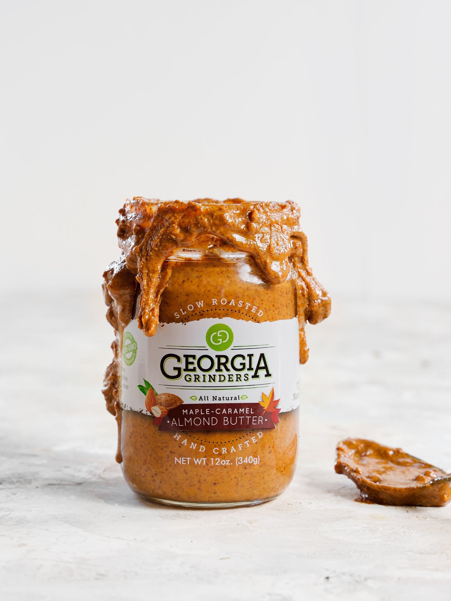 georgia grinders 64 oz bulk tub of maple caramel almond butter - (cp-cl) by georgia grinders