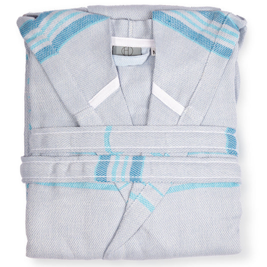 Antalya Unisex Bathrobe  - Turquoise by Eco Hilana