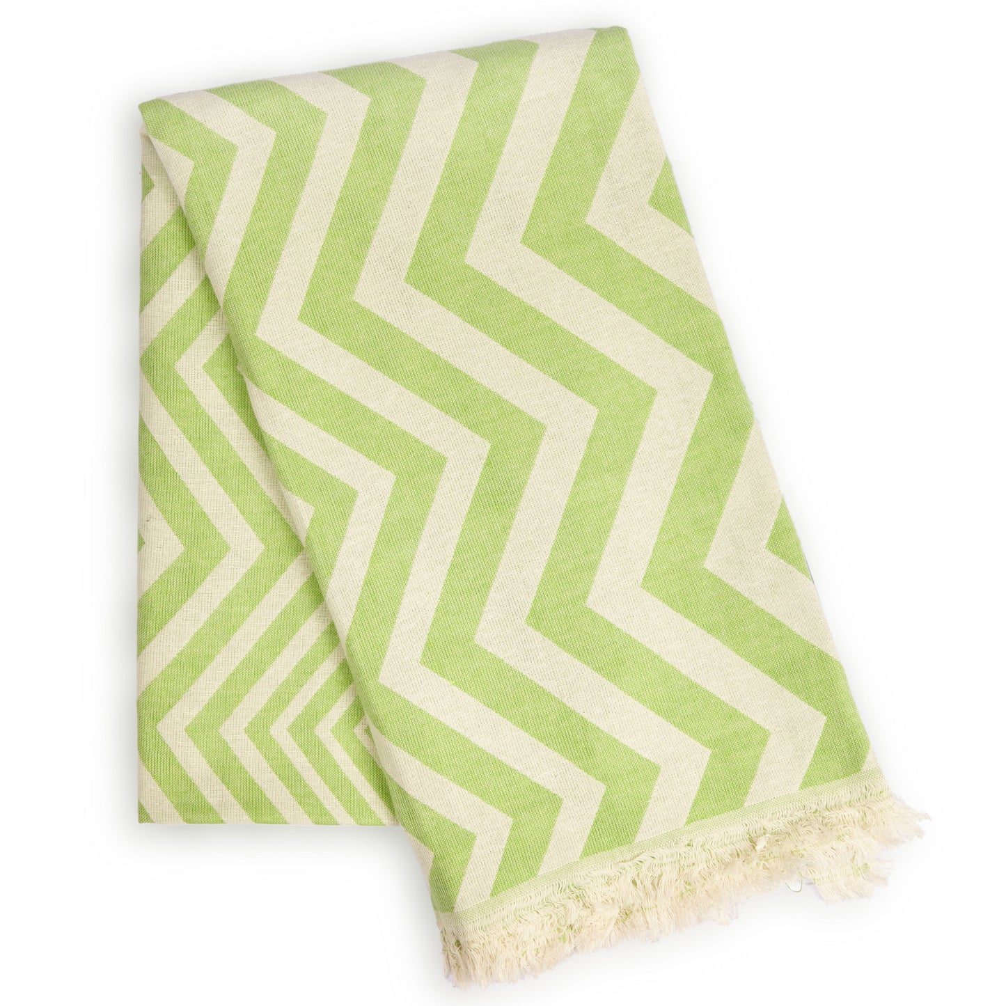 mersin chevron towel / blanket  - green by eco hilana