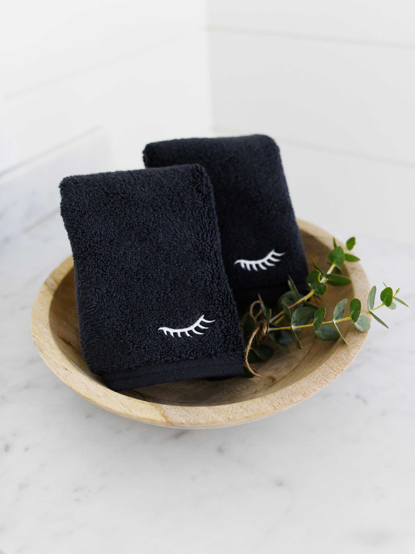 black dusk makeup towels (pair) by laguna beach textile company