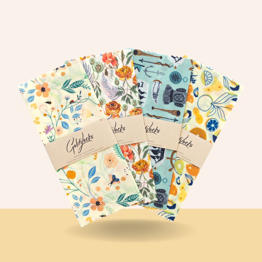 beeswax food wraps: medium bundle by goldilocks goods