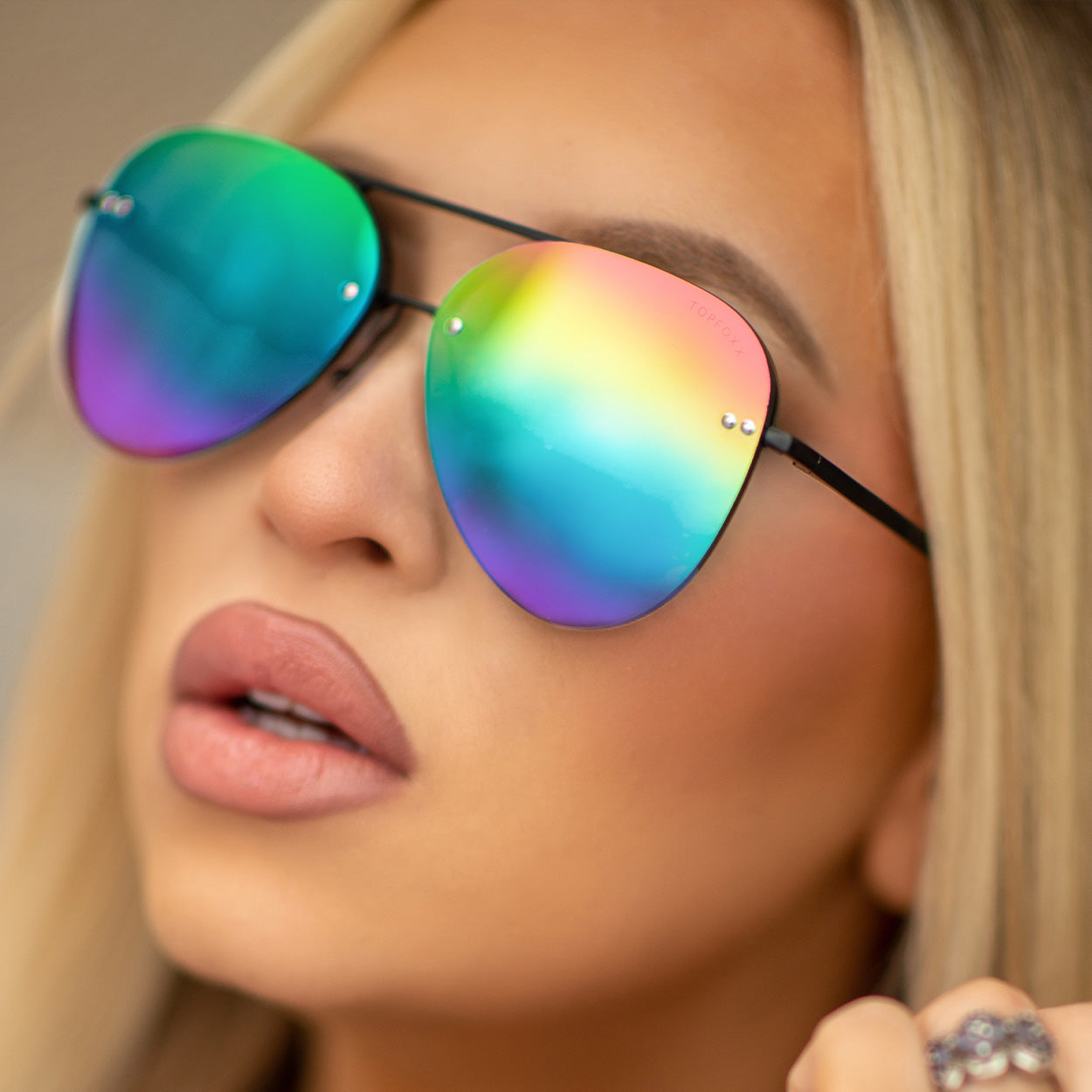 smaller megan 2 - pride aviator sunglasses by topfoxx