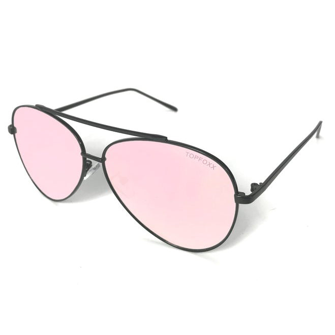 megan - rosegold metal aviator sunglasses by topfoxx