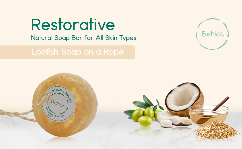 restorative soap bar. oat, honey, and olive oil. by benat