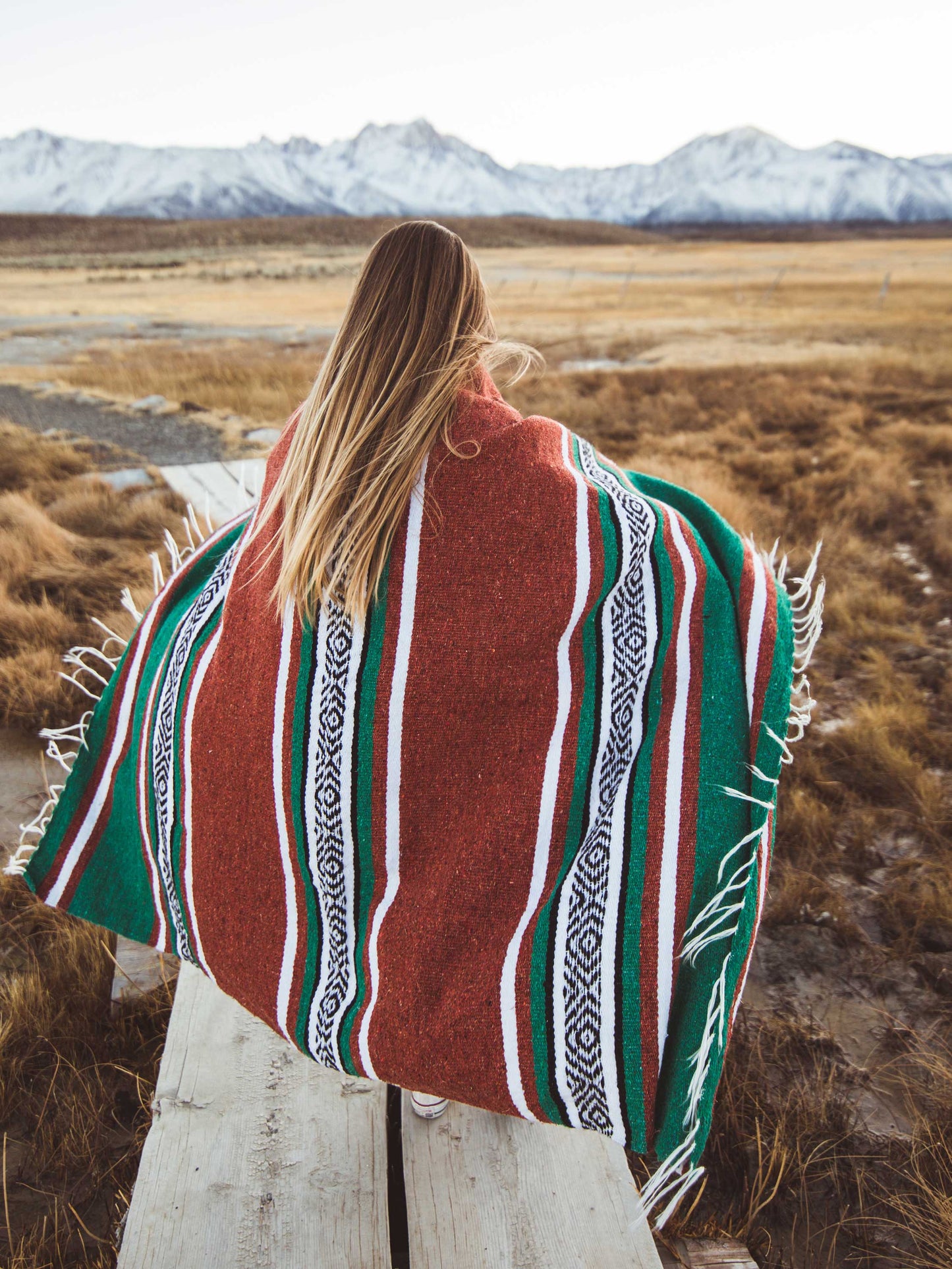 rustic green cabo mexican blanket by laguna beach textile company