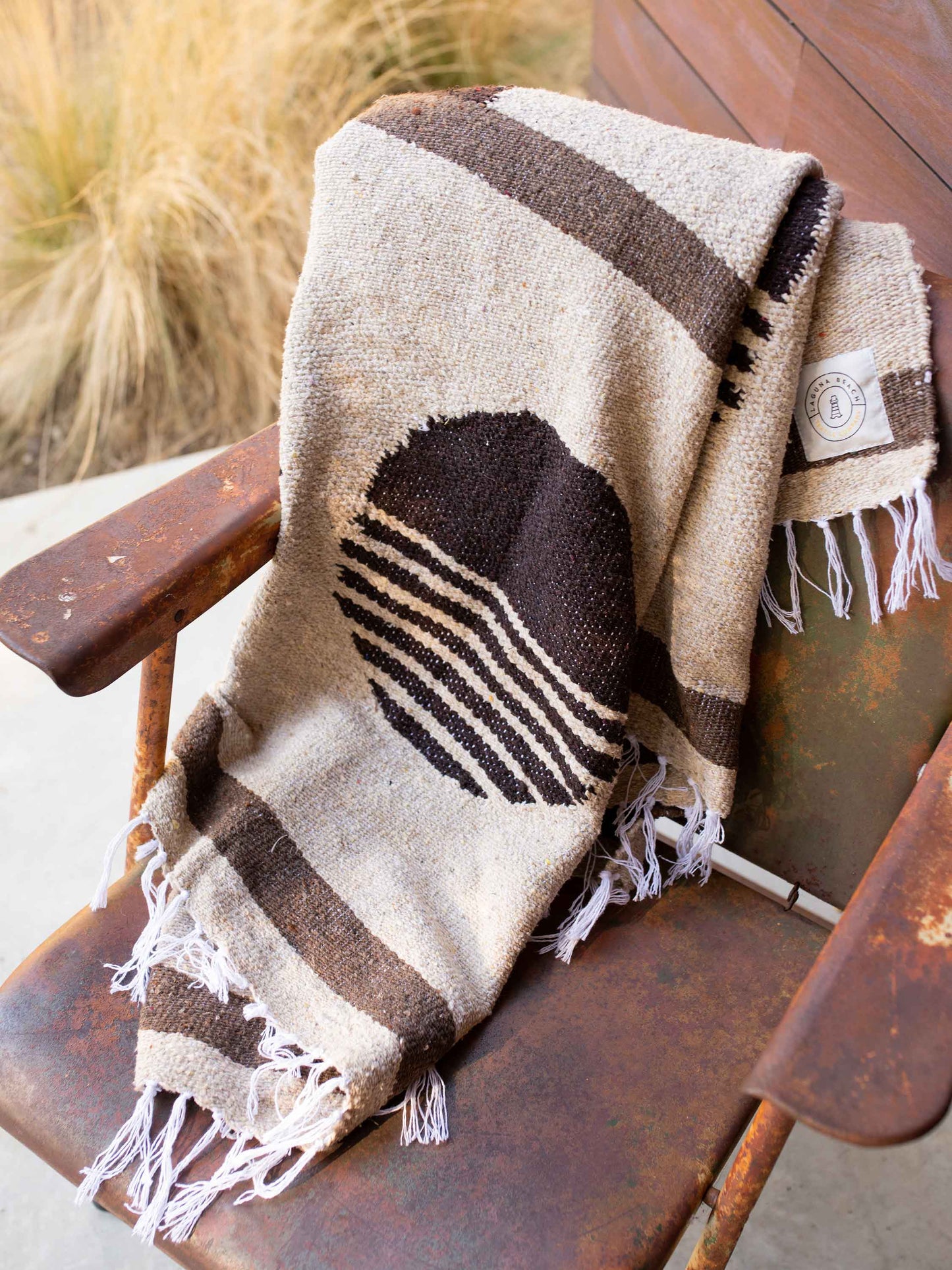 wheat sol mexican blanket by laguna beach textile company