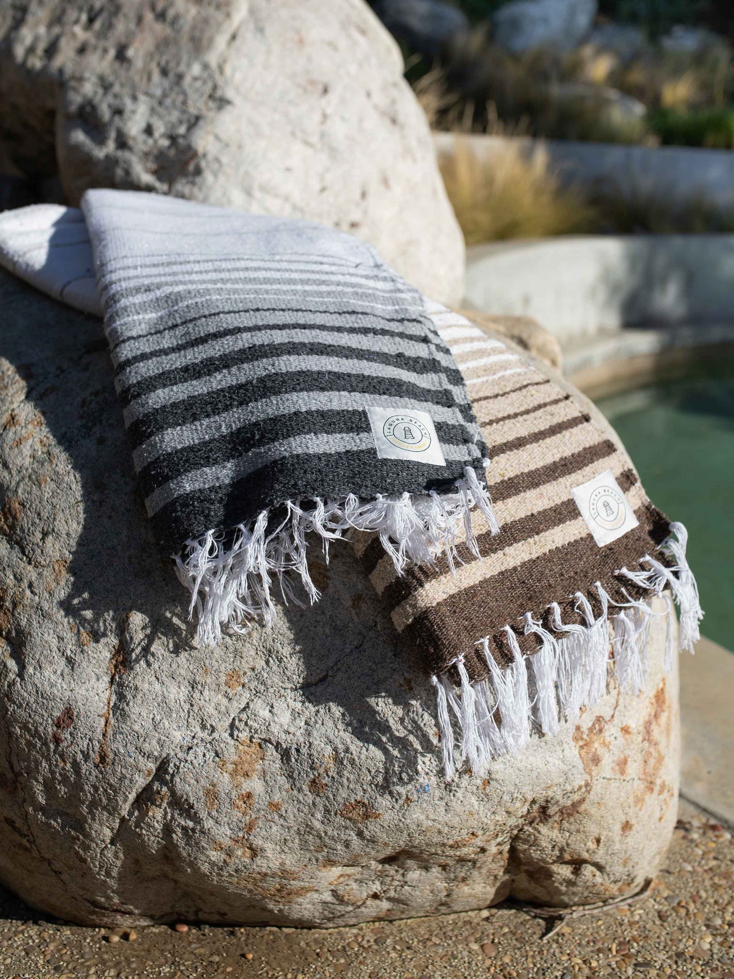 mocha tulum mexican blanket by laguna beach textile company