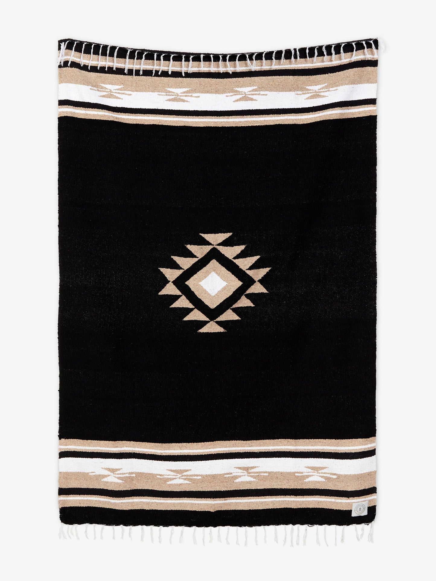 black baja mexican blanket by laguna beach textile company