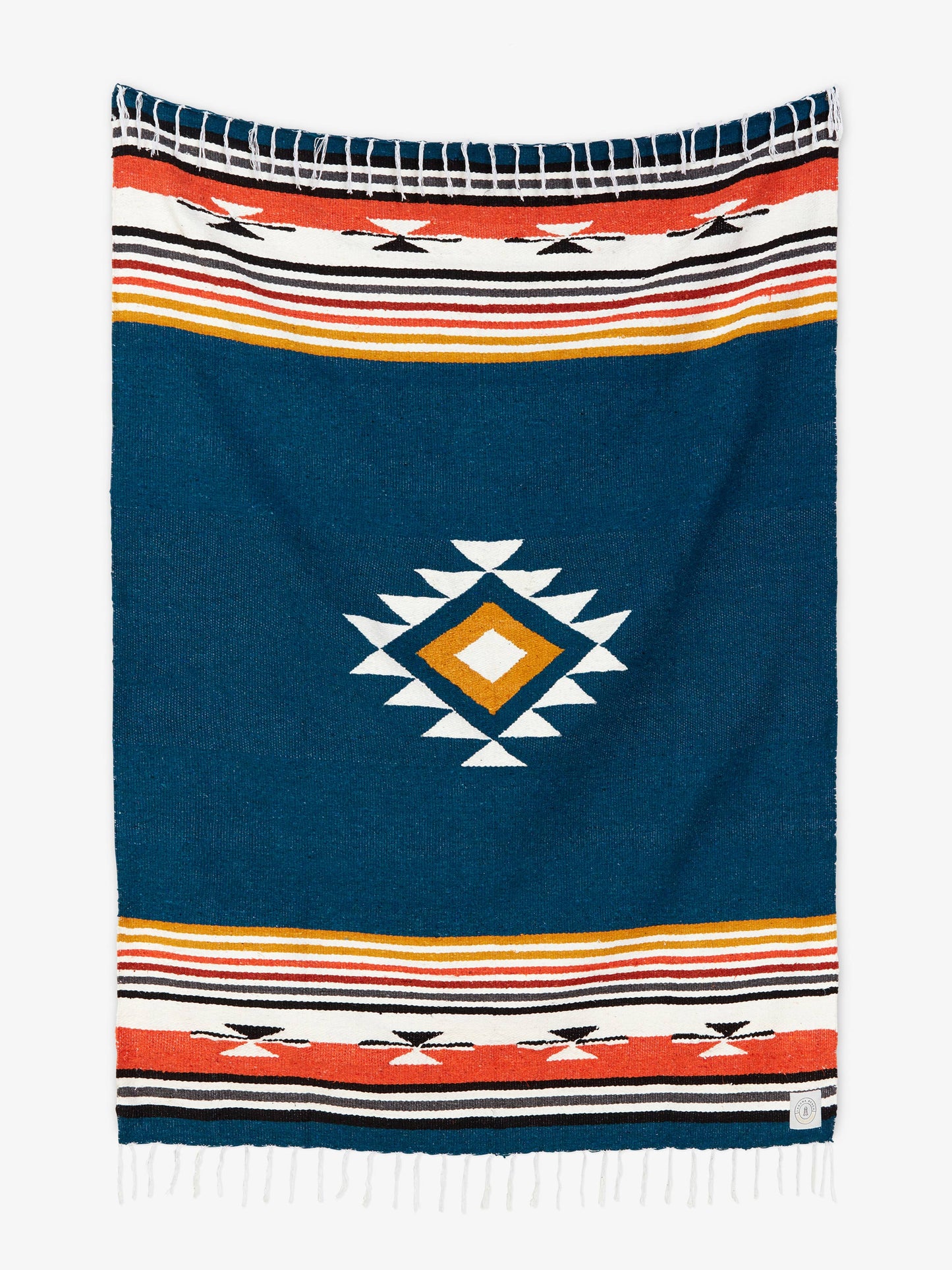 navy baja mexican blanket by laguna beach textile company