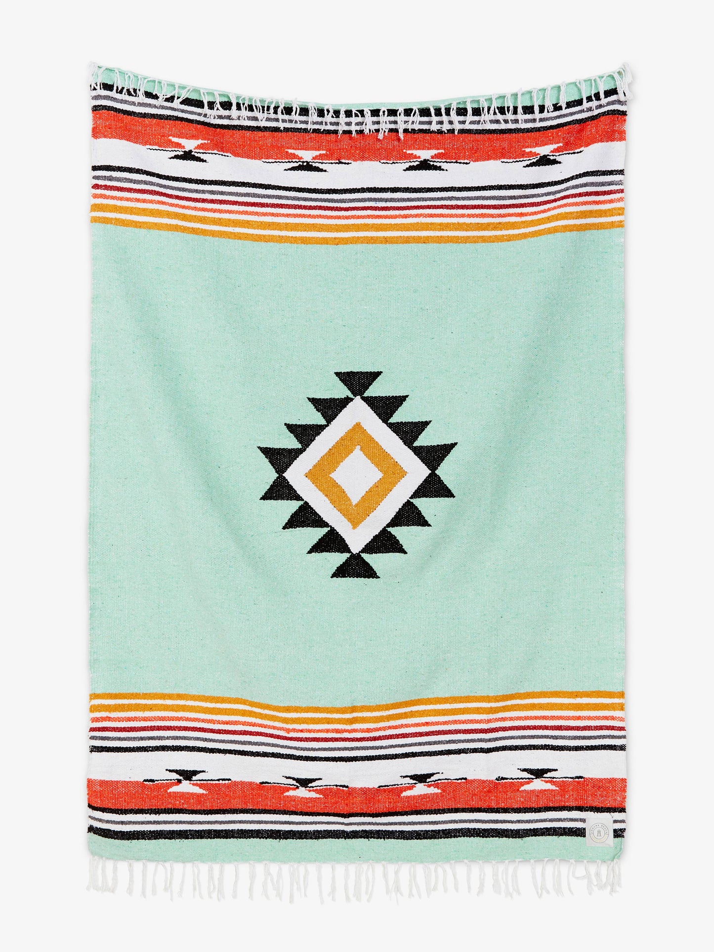 teal baja mexican blanket by laguna beach textile company