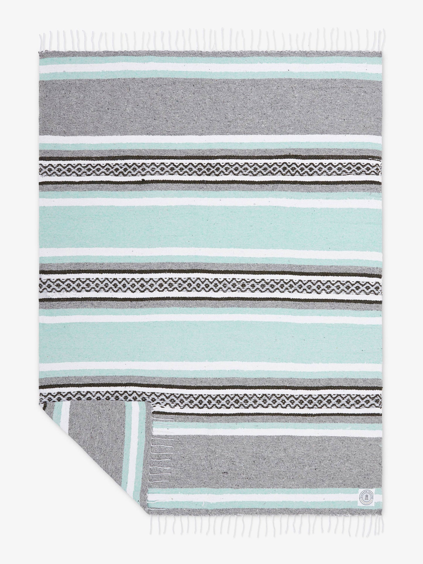 mint & gray cabo mexican blanket by laguna beach textile company