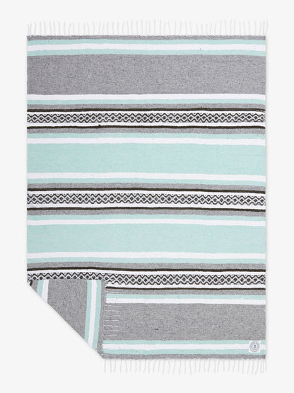 Mint & Gray Cabo Mexican Blanket by Laguna Beach Textile Company