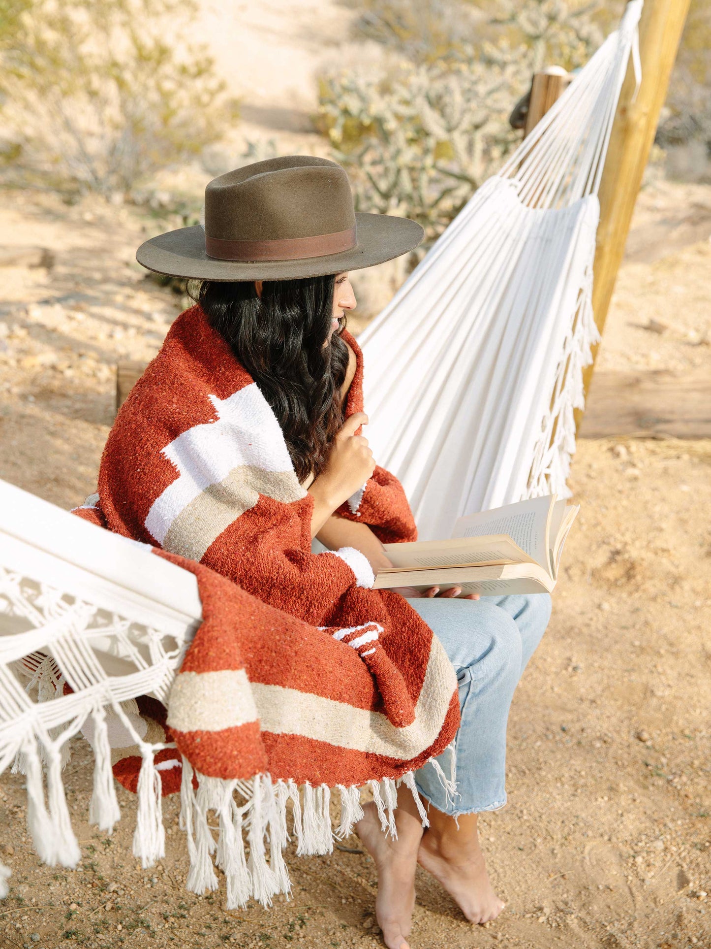 brick sol mexican blanket by laguna beach textile company