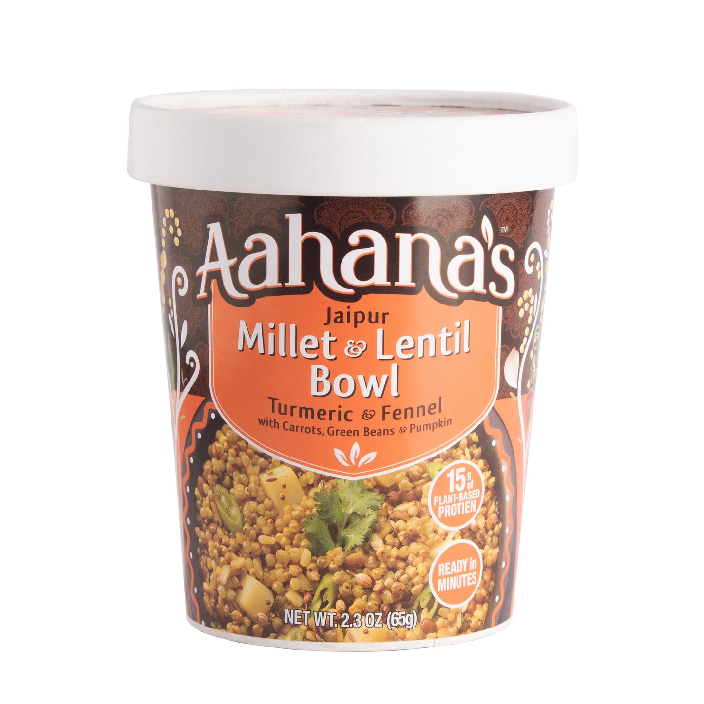 the four pack lentil and grain bowls! (khichdi) - gluten-free, 16g plant-based protein, vegan, non-gmo, ready-to-eat (2.3oz., pack of 4) by aahanasnaturals.com