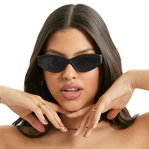 kat x money moves - black cateye sunglasses by topfoxx