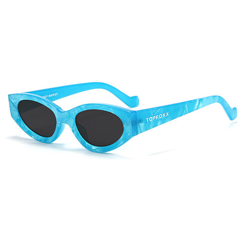 kat x money moves - blue cateye sunglasses by topfoxx