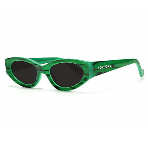 kat x money moves - green cateye sunglasses by topfoxx