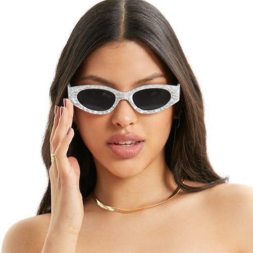 kat x money moves - silver cateye sunglasses by topfoxx