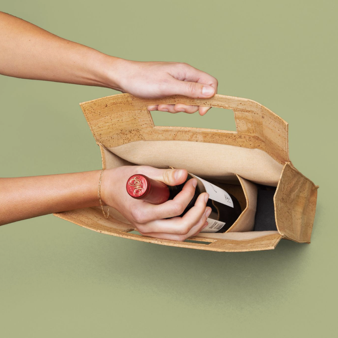 sommelier wine tote bag (3 bottles) by tiradia cork