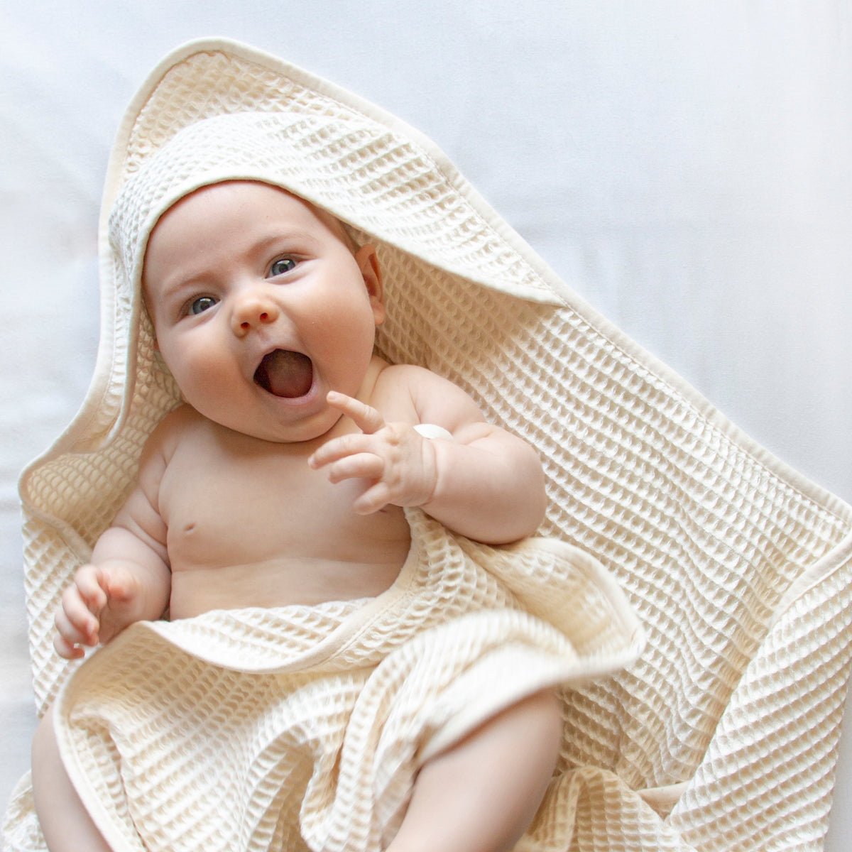 waffle hooded baby towel by ettitude