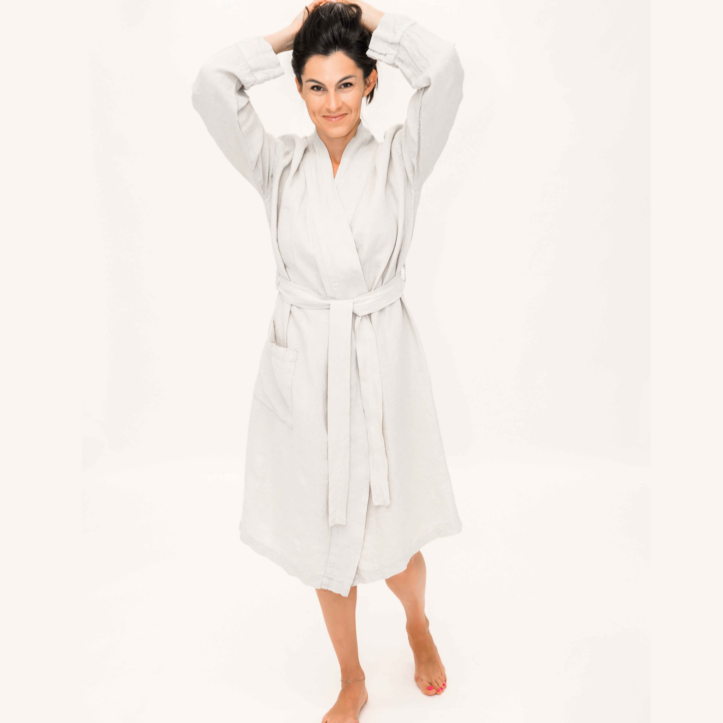 linen bathrobe by beflax linen