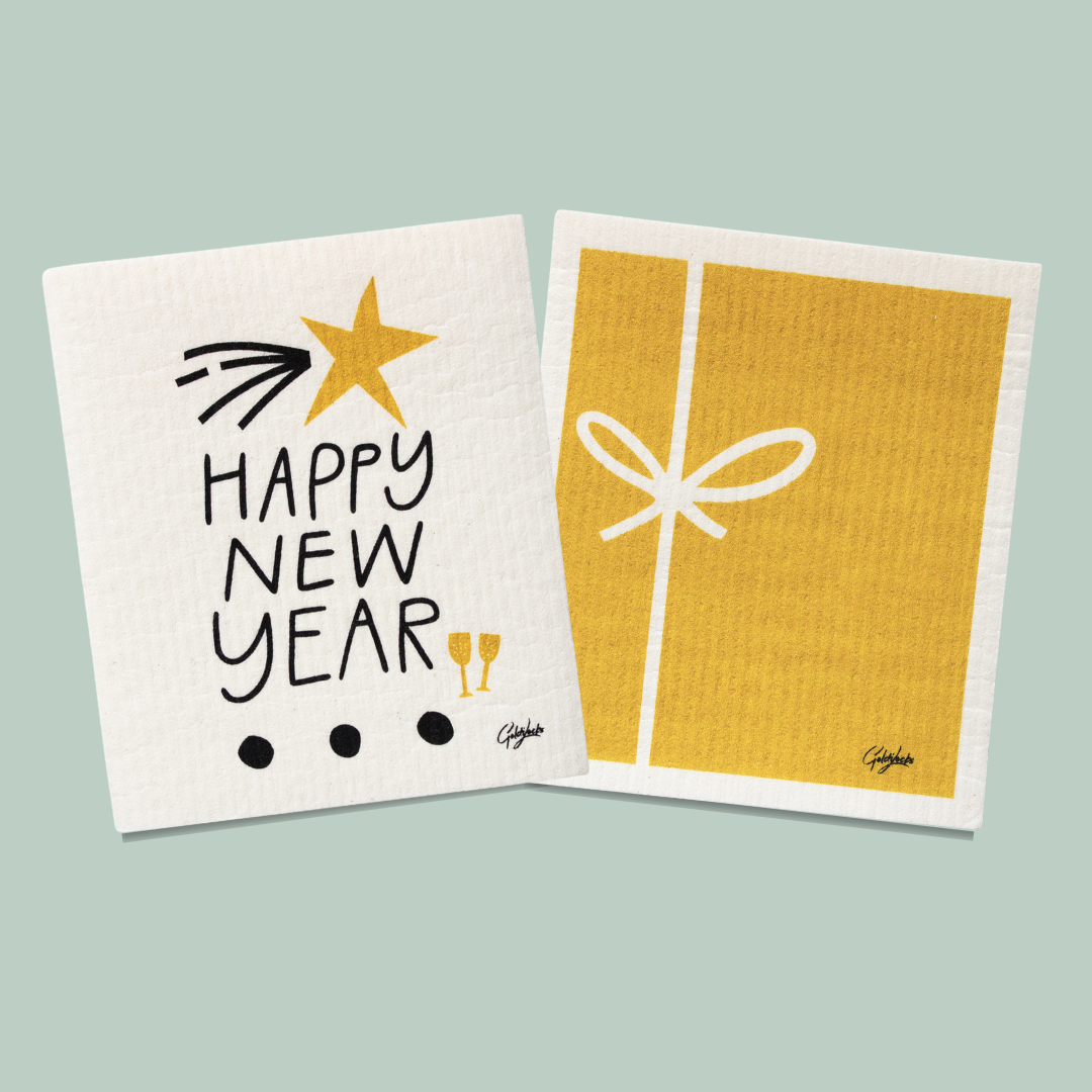 swedish dishcloth: new year's set by goldilocks goods