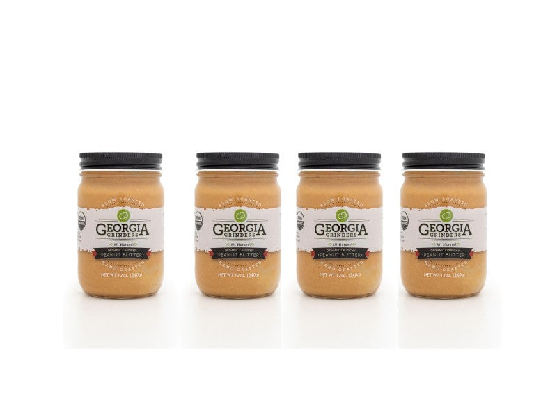 georgia grinders organic crunchy peanut butter 4 pack (12oz jars) - (cp-cl) by georgia grinders