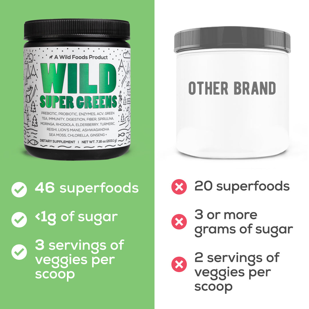 organic super greens case of 6 by wild foods