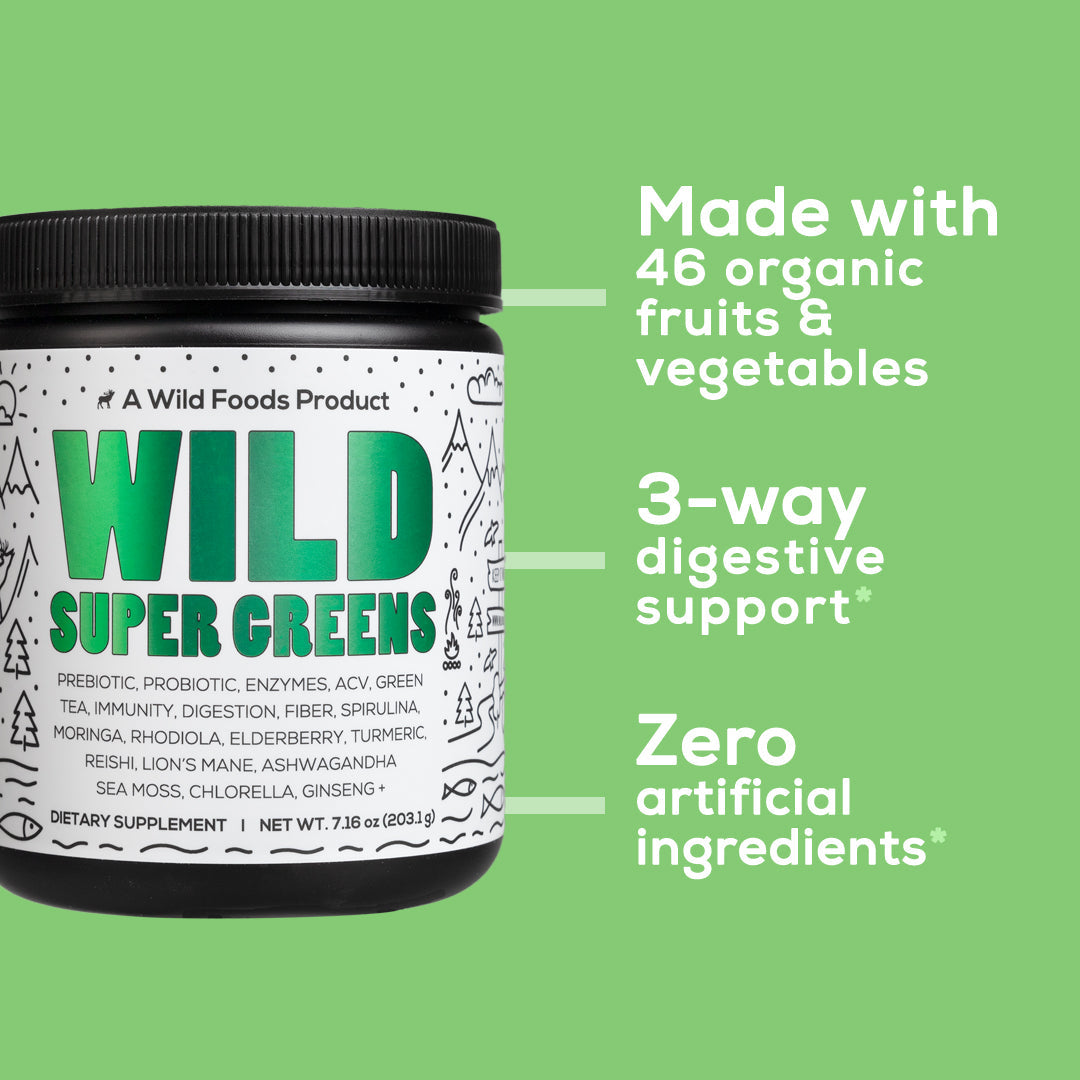 organic super greens case of 6 by wild foods