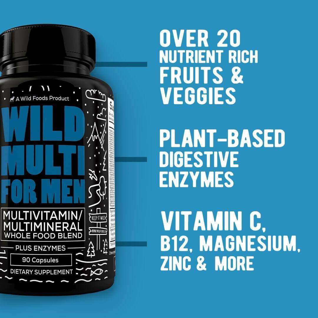 whole food daily multivitamin for men case of 12 by wild foods